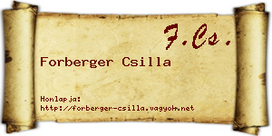 Forberger Csilla névjegykártya