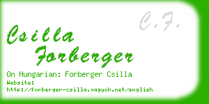 csilla forberger business card